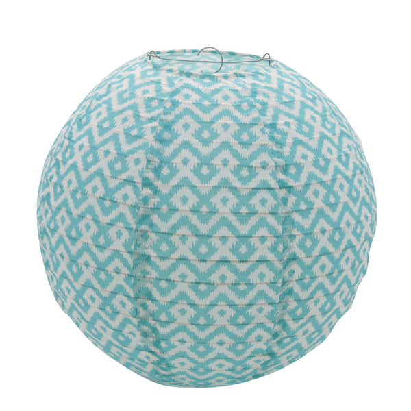 Lampion, Laterne Boho, Hängedekoration, weiß-türkis ø 30cm